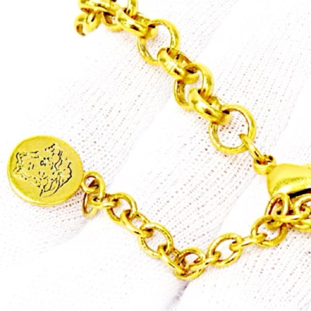 Authentic Vintage Versace Medusa Crystal Medallion Greco Chain Necklace - Picture 7 of 9